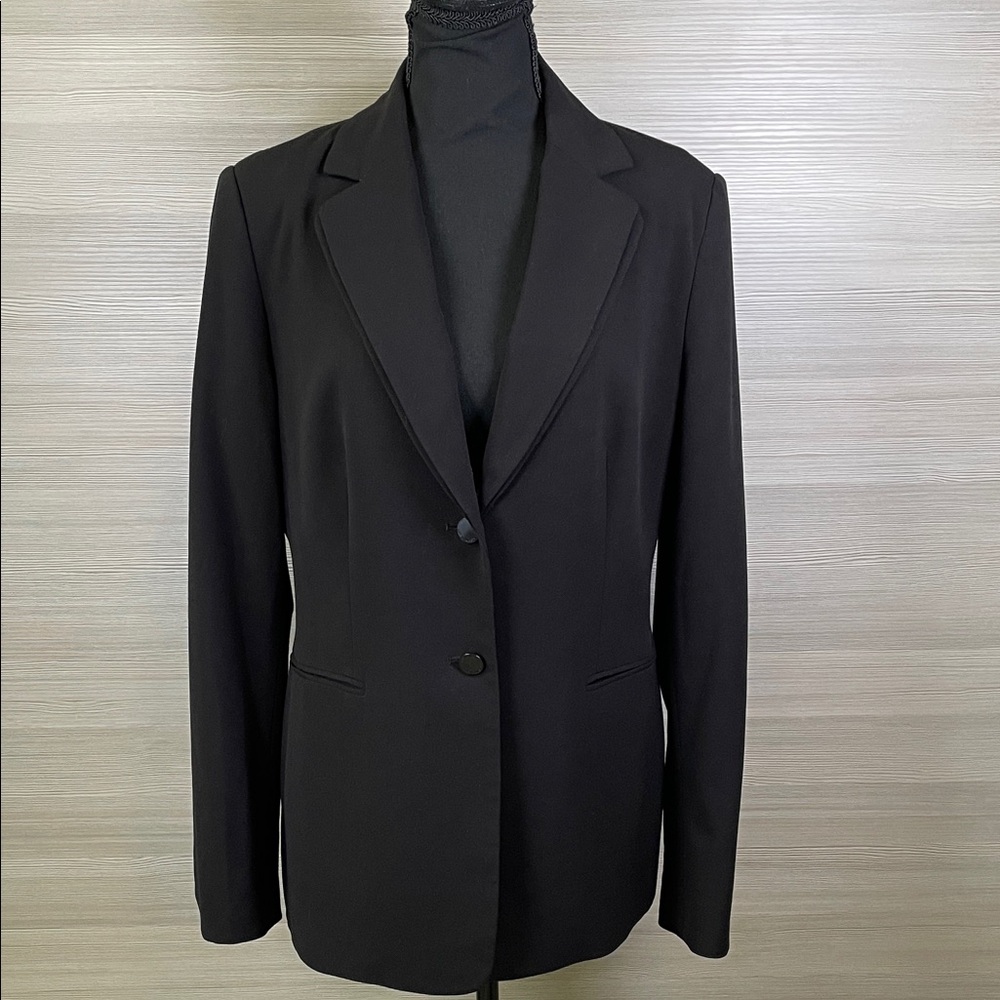 Calvin Klein Women’s Fitted Two Button Black Blazer | Size 12